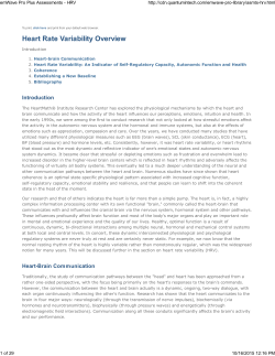 Heart Rate Variability Overview