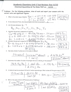 Moles Review Sheet Key