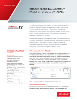 ORACLE CLOUD MANAGEMENT PACK FOR ORACLE DATABASE