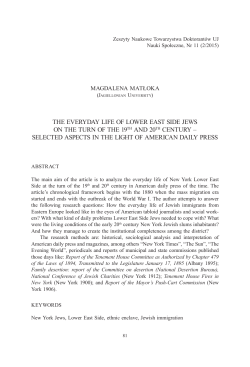 The everyday life of Lower East Side Jews on the turn of the