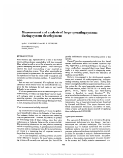 Measurement and analysis of large operating systems dur~ng