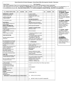 Elementary School Site Inspection Checklist
