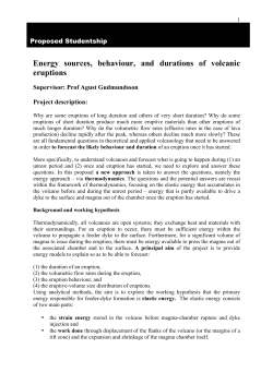 Energy sources, behaviour, and durations of volcanic eruptions