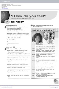 1 How Do You Feel? - Assets - Cambridge University Press