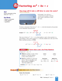 Factoring ax bx c