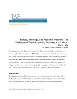 Biology, Theology, and Academic Freedom: The Challenges