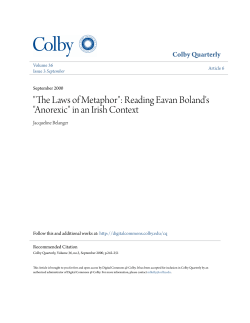 "The Laws of Metaphor": Reading Eavan Boland`s
