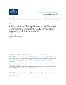 Shifting Identity/Shifting Discourse: Re‐Naming