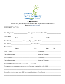 Application South Rome Early Learning Center
