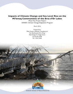 Impacts of Climate Change and Sea Level Rise on the Mi`kmaq
