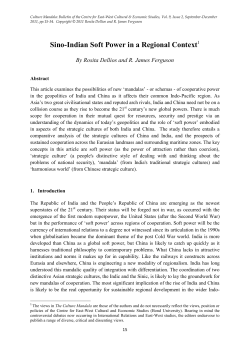 Sino-Indian Soft Power in a Regional Context1