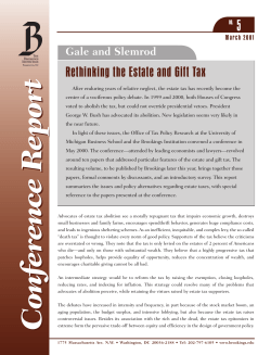 Rethinking the Estate and Gift Tax