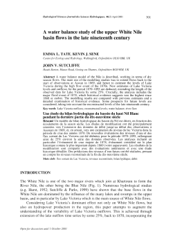 A water balance study of the upper White Nile