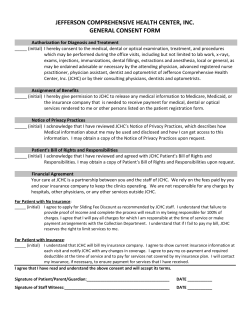 General Consent Form - Jefferson Comprehensive Health Center