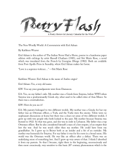 The Non-Wordly World: A Conversatoin with Etel Adnan By Kathleen