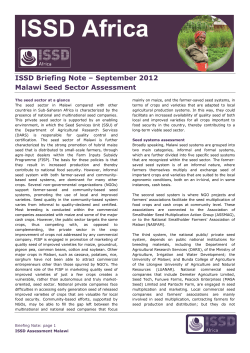 Malawi Seed Sector Assessment