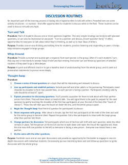 discussion routines - The Edible Schoolyard Project