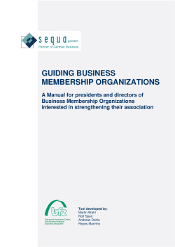 Guiding Business Membership Organizations