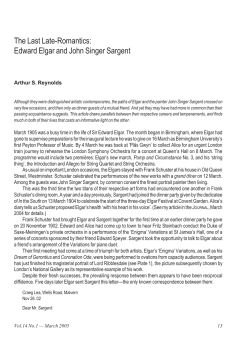 The Last Late-Romantics: Edward Elgar and John Singer Sargent