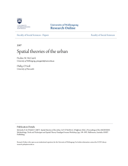 Spatial theories of the urban - Research Online