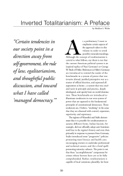 Inverted Totalitarianism: A Preface