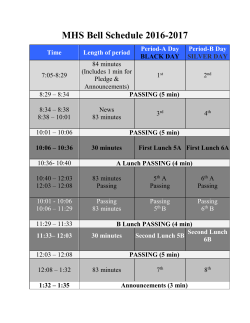 MHS Bell Schedule 2016-2017