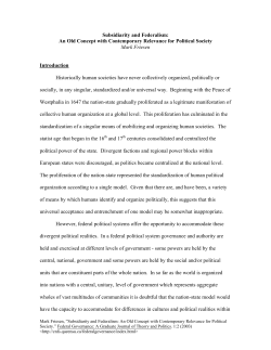 Subsidiarity and Federalism