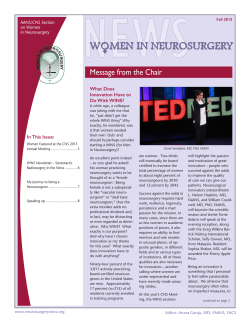 Message from the Chair - Women In Neurosurgery