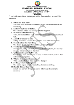ENGLISH LANGUAGE &ndash; STD V Proverbs A proverb is a short and