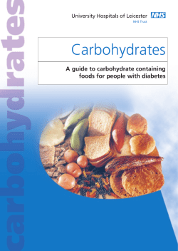 Carbohydrates - diabeticretinopathy.org.uk