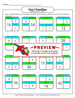 Fact Families - Super Teacher Worksheets