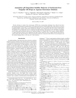 Anomalous pH Dependent Stability Behavior of Surfactant
