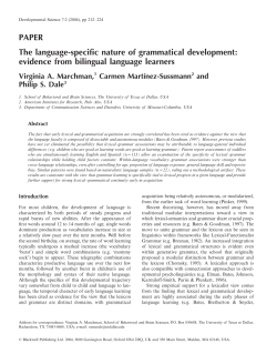 PAPER The language-specific nature of grammatical development