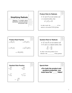 Simplifying Radicals