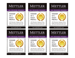 Point of Sale - Mettler 2013 Zinfandel Gold Medal Shelf Talker