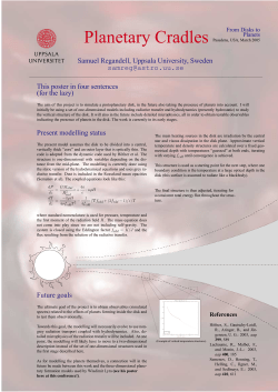 Future goals Present modelling status This poster in four sentences