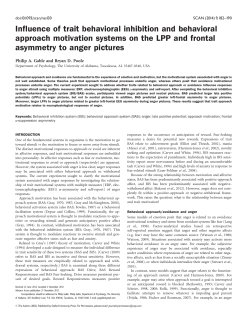 Influence of trait behavioral inhibition and behavioral approach