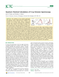 Quantum Chemical Calculations of X