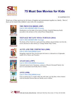 75 Must See Movies for Kids - Salt Lake County Library Services