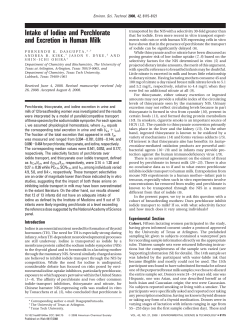Intake of Iodine and Perchlorate and Excretion in Human Milk
