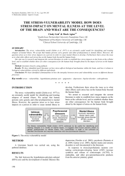 the stress-vulnerability model how does stress impact on mental