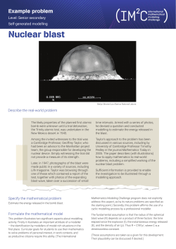 Nuclear blast - International Mathematical Modeling Challenge
