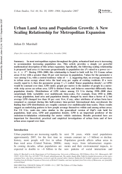 Urban Land Area and Population Growth: A New