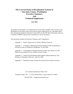 The Current Status of Desalination Systems in