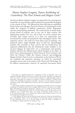 Master Stephen Langton, Future Archbishop of