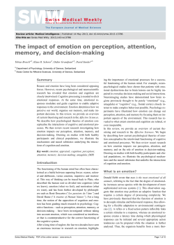 The impact of emotion on perception, attention, memory, and
