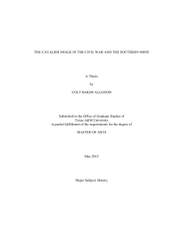 The Cavalier Image in the Civil War and the
