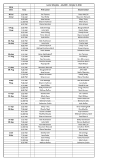 Lector Schedule - July 30th - October 2, 2016 2016 Date Time First