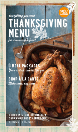 thanksgiving menu - Whole Foods Market