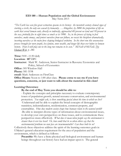 Human Population and the Global Environment